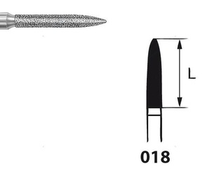 Flame Bur 862 Diamond for High-Speed Handpieces, 5 pcs