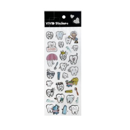 Dental Motif Stickers Set - 24 Pieces for Clinics and Labs