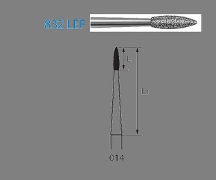 8832L Clinical Egg-Shaped Diamond Contra Angle Burs - 5 pcs