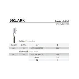 Arkansas FG Aluminium Oxide Abrasive Burs 661.FG.025.ARK – 5 pcs