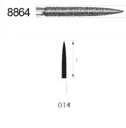 Flame Diamond Bur 864 Extra Long for FG Handpieces – 5 pcs