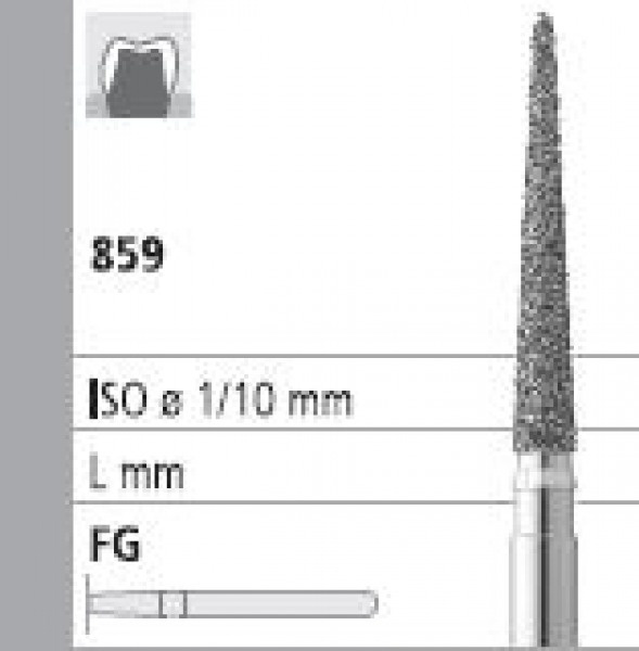 859 FG Long Beveled Cone Diamond Bur