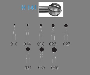 H141.205 CA Ball End Burr Set - 5 Precision Dental Burs