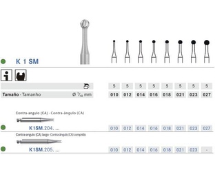 Cerabur K1SM.204 Round Ceramic Bur - Pack of 5