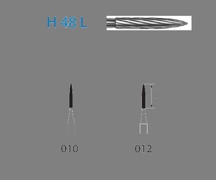 H48LF.314 Pointed Conical FG Tungsten Carbide Burs - 5 pcs