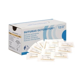 Octusutur Nylon Non-Absorbable Suture 45 cm with Triangular 19 mm Needle (12 pcs)