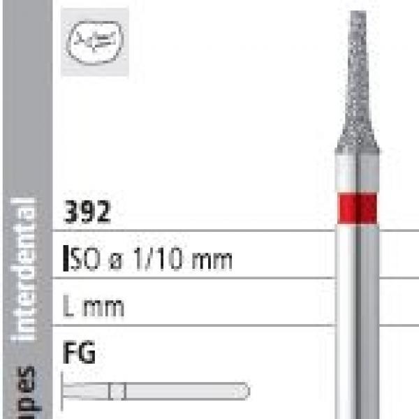 FG Diamond Bur 392 Cylindrical Conical Short (6 pcs)