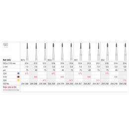 832L Diamond Bur Contra Angle Perio Long Neck Flame - 3 Pieces