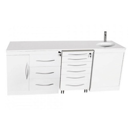 Quadruple Dental Furniture Set with Push-On Wash Basin