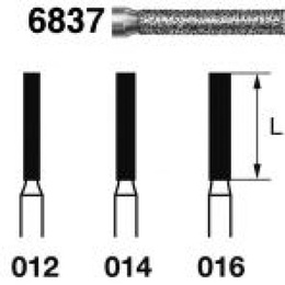 Flat Cylindrical Diamond Bur 837 for FG Handpieces – 5 pcs