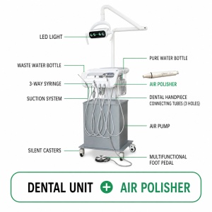 Dental mobile cart with air compressor and LED Light