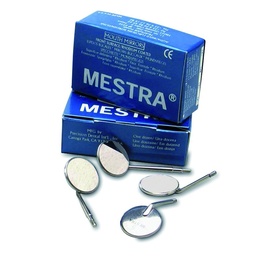Rhodium-Coated Flat Intraoral Mirrors No. 5 with European & American Threads, 12 Units