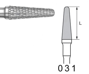 H79EFL.104 PM Rounded Conical Tungsten Burs - Pack of 5