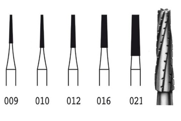 H33L.104 Conical Tungsten Carbide Laboratory Burs - 5 Pieces