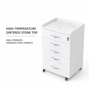 Dental Cabinet with Wood and Tempered Glass Countertop