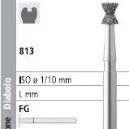 813 FG Double Cone Fine Grit Diamond Bur Set - 6 Units