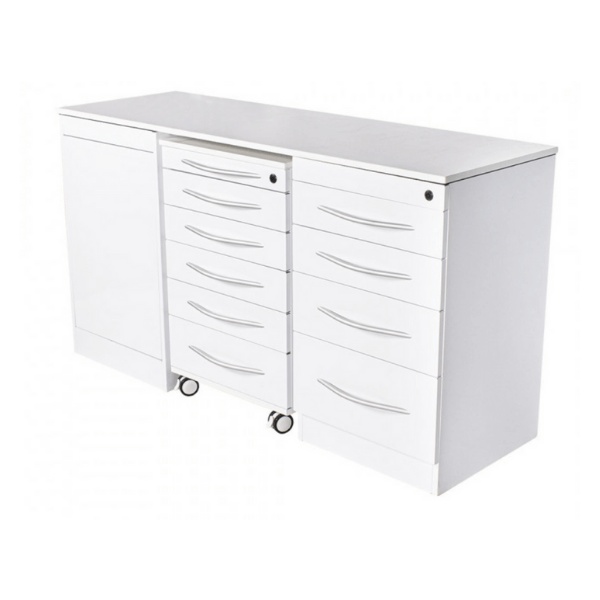 Triple Dental Clinic Furniture Set with Handles Without Washbasin