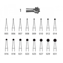 Round Steel Bur 1 for Cavity Preparation – Pack of 10