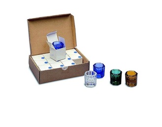 Set of 12 Glass Dappen Cups in Assorted Colours for Dental Use
