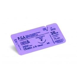 PGA 7/0 Reverse Circle Cut Absorbable Surgical Suture 1/2 Circle (12 pcs)