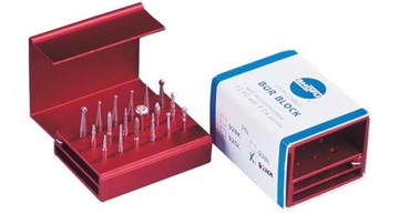 18-Hole Bur Block for FG & CA Milling Cutters, Multiple Colors
