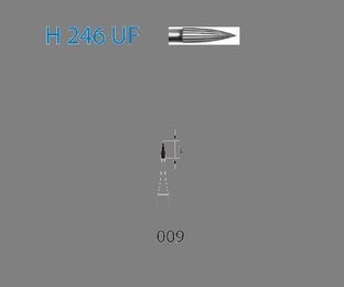 H246UF.314 Conical Flame Tungsten Carbide Burs FG - 5 Pieces