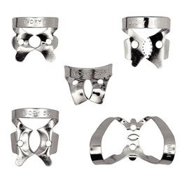 Ivory Winged Dental Clamps for Secure Rubber Dam Isolation