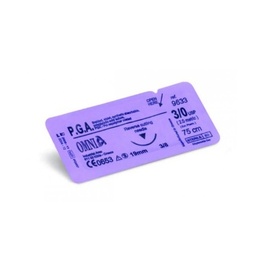 7/0 Absorbable PGA Surgical Suture with Extra Cutting 3/8" Circle Needle, 12 pcs