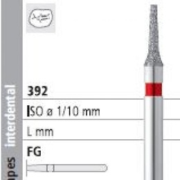 FG Diamond Bur 392 Cylindrical Conical Short - 6 Pieces
