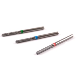 837KR FG Cylindrical Diamond Bur Set with XL Rounded Edge, 5 pcs