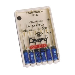 Hedstroem Colorinox Endodontic Files Set of 6, 25 mm Stainless Steel