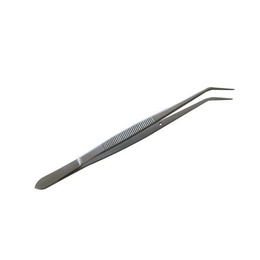 16 cm Stainless Steel Dental Tweezers with Grooved Tips