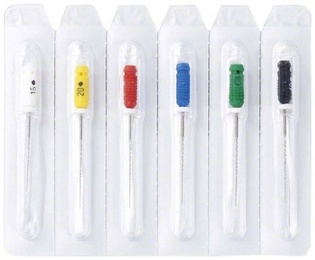 Set of 6 Hedstroem Manual Endodontic Files for Root Canal Treatment