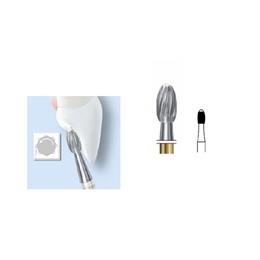 H379AGK Egg-Shaped Tungsten Carbide Burs for Lingual Removal - 5 Pack
