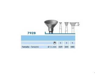 7928.104 Diamond Inverted Cone Hollow PM Dental Bur - 5 Pieces