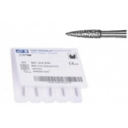 Komet Flame Diamond Bur 889 FG Small Flame Shape, 5 Pieces