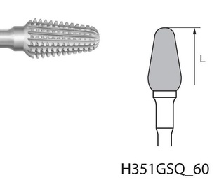 H351GSQ.104 PM Egg-Shaped Tungsten Laboratory Burs - 5 pcs