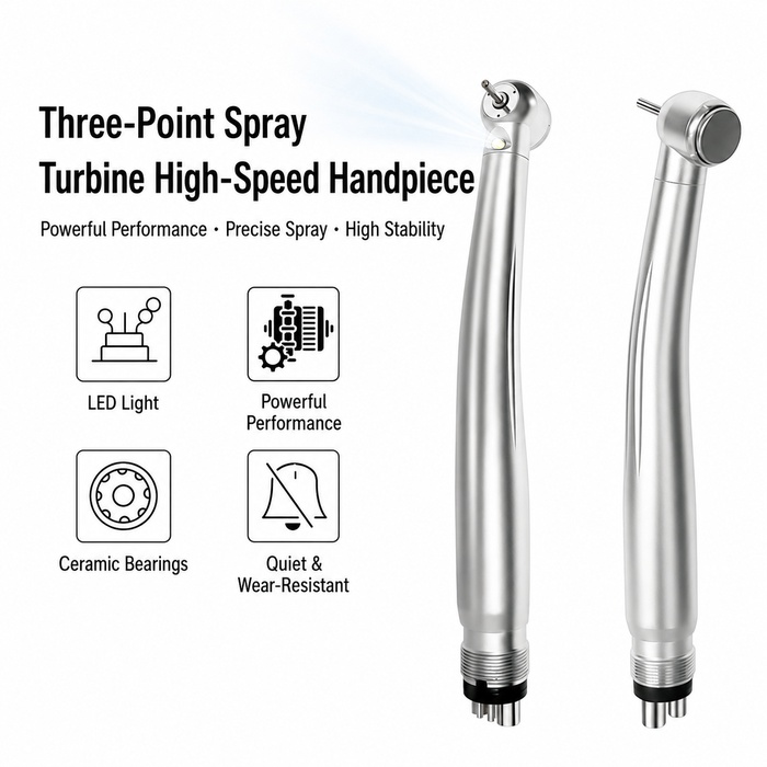 Threefold sprays LED dental handpiece