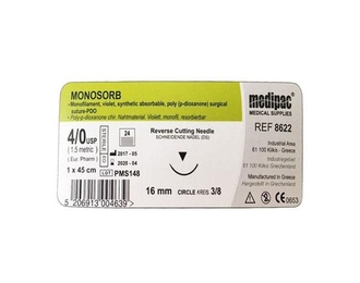 Monosorb PDA Monofilament Dental Sutures 45cm with 3/8 Circle 16mm Needle