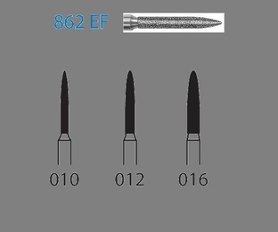 Flame Diamond Bur 8862-314-012 for FG Turbine Handpieces, 5 pcs