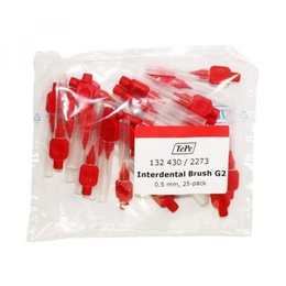 Red Interdental Brushes 0.5mm Diameter - Pack of 25