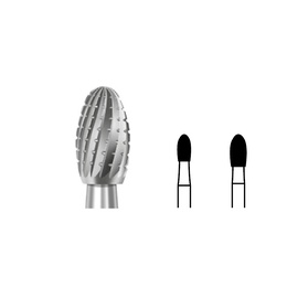 H379Q Polished Rugby Ball FG Tungsten Carbide Burs - Set of 5