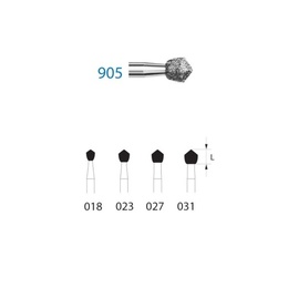 Komet 905.313 Diamond Barrel FG Burs, Pack of 5