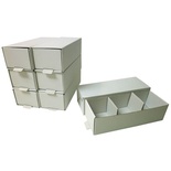 Clear Plastic Boxes for Dental Models with 3 Compartments, Pack of 100