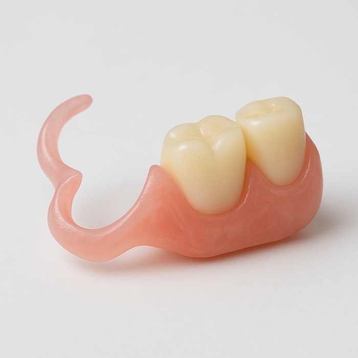 Valplast Partial Acrylic set up try in 1-3 teeth