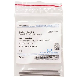 CoCrMo-Sold 1: 3g Cobalt-Chromium-Molybdenum Dental Welding Alloy
