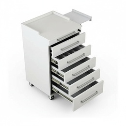 Mobile Dental Cabinet with Multiple Drawers and Smooth Casters