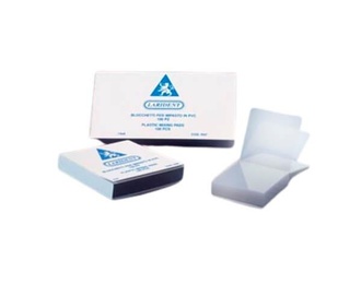 PVC Mixing Pads 5x5 cm, 100 Sheets per Pack, 6 Packs per Box