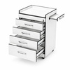 Dental Cabinet with Silent Swivel Wheels and Tempered Glass Countertop