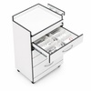 Dental Cabinet with Silent Swivel Wheels and Tempered Glass Countertop